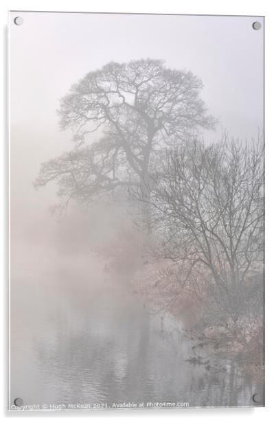 Foggy & frosty day River Annan Acrylic by Hugh McKean
