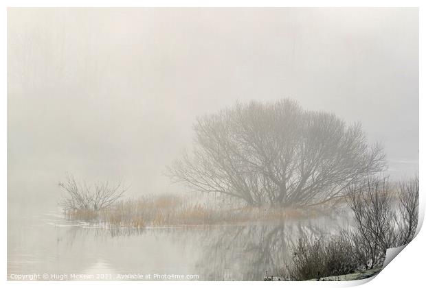 Foggy afternoon River Annan Print by Hugh McKean