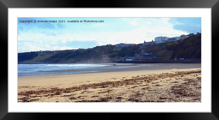 Scarborough north beach summer scene. Framed Mounted Print by Andrew Heaps