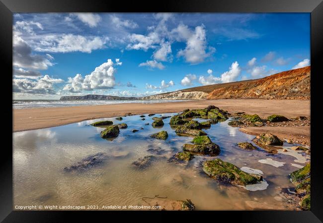 Compton Beach Rock Pools Framed Print by Wight Landscapes