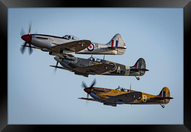 Spitfires Scramble Framed Print by J Biggadike