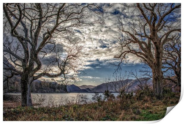 Haunted trees overlooking Derwent Water Print by Scott Somerside