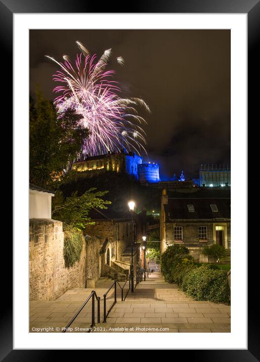 Edinburgh Tattoo Fireworks Framed Mounted Print by Philip Stewart