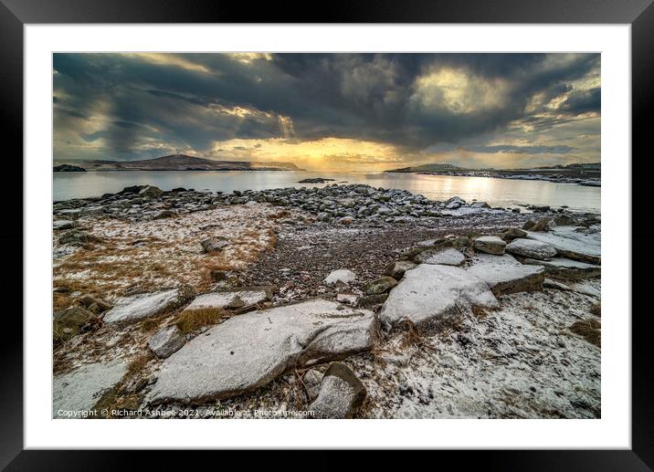 The island of Bressay, Shetland caught in the ligh Framed Mounted Print by Richard Ashbee