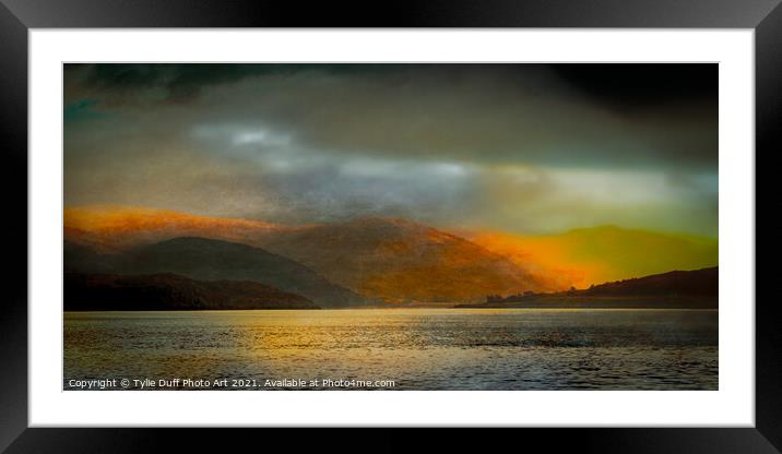 Sunset On Loch Broom In The Scottish Highlands Framed Mounted Print by Tylie Duff Photo Art