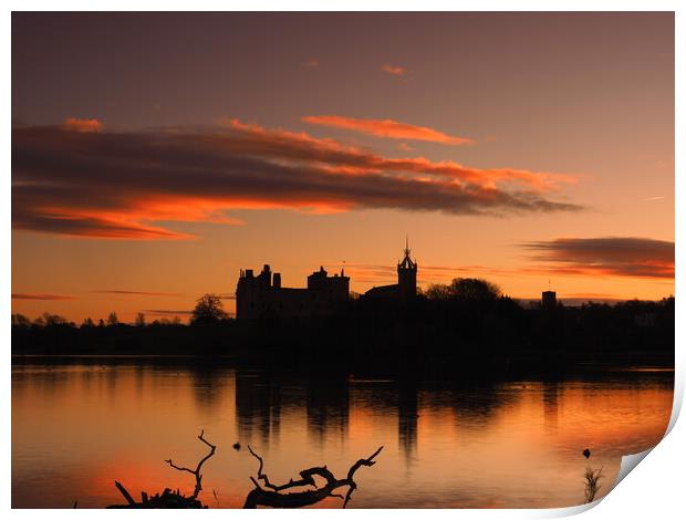 Linlithgow Loch, Scotland at sunrise. Print by Tommy Dickson