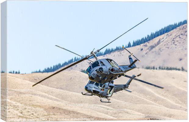 Bell Iroquois Helicopters Canvas Print by Steve de Roeck
