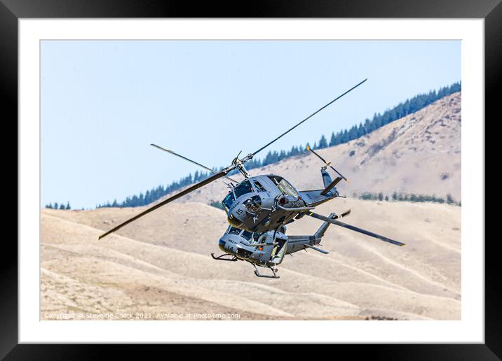 Bell Iroquois Helicopters Framed Mounted Print by Steve de Roeck