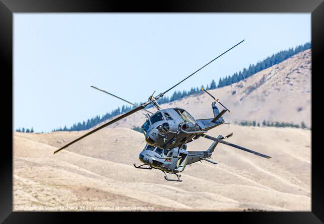Bell Iroquois Helicopters Framed Print by Steve de Roeck