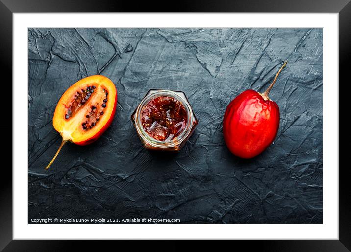 Jar of tamarillo jam. Framed Mounted Print by Mykola Lunov Mykola