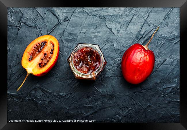 Jar of tamarillo jam. Framed Print by Mykola Lunov Mykola