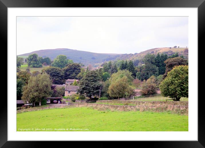 Derbyshire Countryside. Framed Mounted Print by john hill