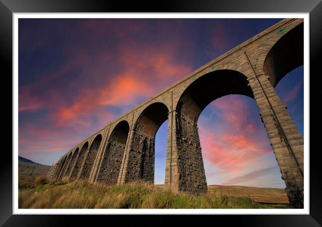Ribblehead viaduct sunset 275 Framed Print by PHILIP CHALK