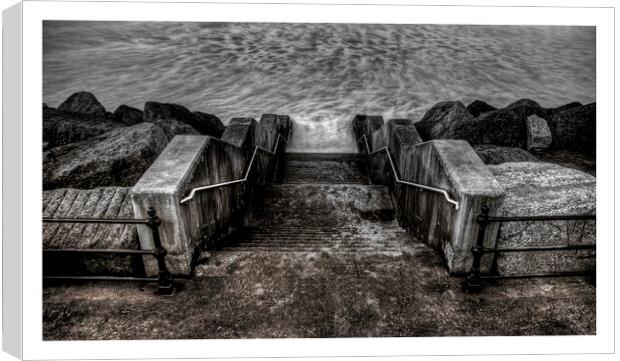 Gritty Scarborough steps 276 Canvas Print by PHILIP CHALK