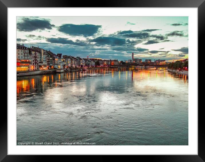 River Rhine at Sunset Framed Mounted Print by Travel and Pixels 