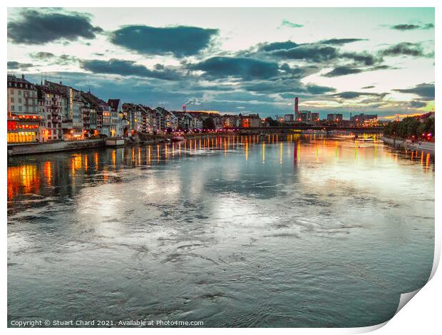 River Rhine at Sunset Print by Stuart Chard