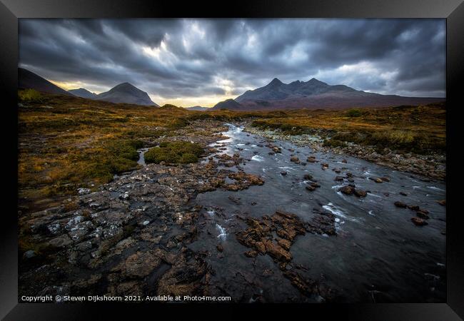 Isle of Skye flowing river Framed Print by Steven Dijkshoorn