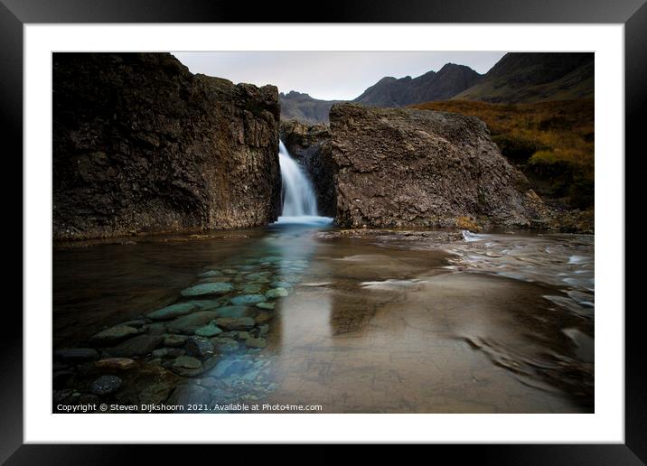 Scotland Fairy Pools Waterfall Framed Mounted Print by Steven Dijkshoorn