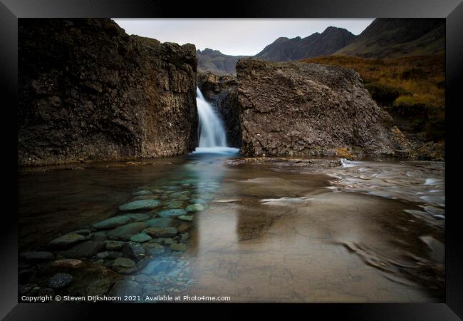 Scotland Fairy Pools Waterfall Framed Print by Steven Dijkshoorn
