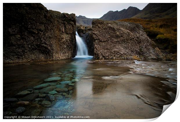 Scotland Fairy Pools Waterfall Print by Steven Dijkshoorn