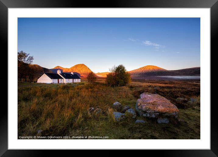 A White House In Glencoe Scotland Framed Mounted Print by Steven Dijkshoorn