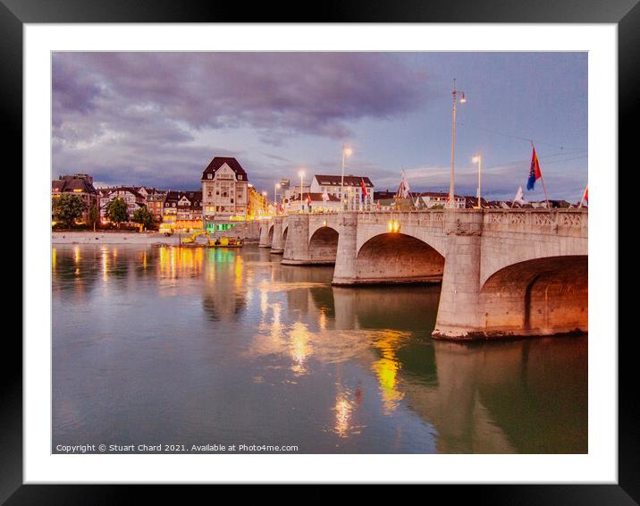 Middle Bridge over the Rhine in Basel Switzerland  Framed Mounted Print by Travel and Pixels 
