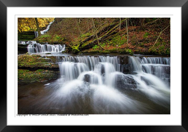Scalerber force waterfalls  in the Yorkshire dales 279 Framed Mounted Print by PHILIP CHALK