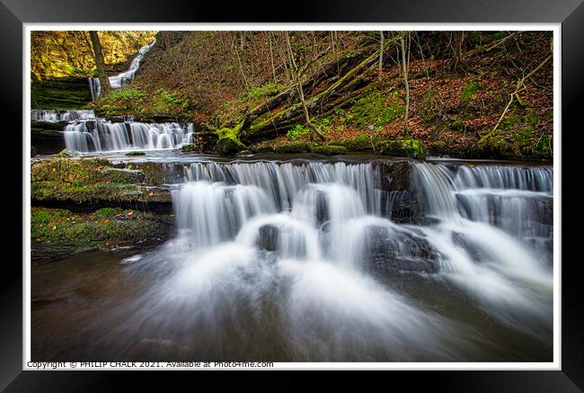 Scalerber force waterfalls  in the Yorkshire dales 279 Framed Print by PHILIP CHALK