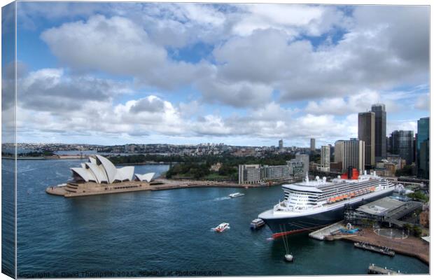 Queen Mary Sydney Harbour Canvas Print by David Thompson