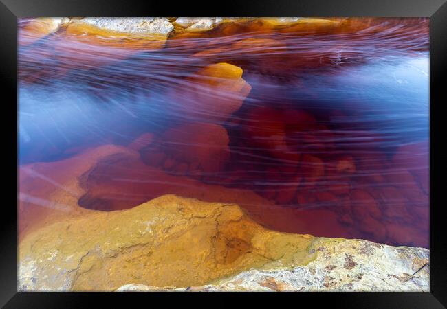  abstract view of a riverbed in an abandoned mining area with mi Framed Print by DiFigiano Photography