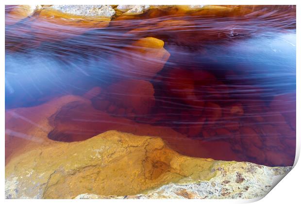  abstract view of a riverbed in an abandoned mining area with mi Print by DiFigiano Photography