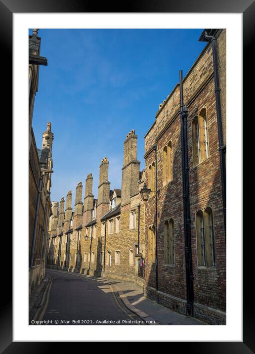 Trinity Lane Cambridge Framed Mounted Print by Allan Bell