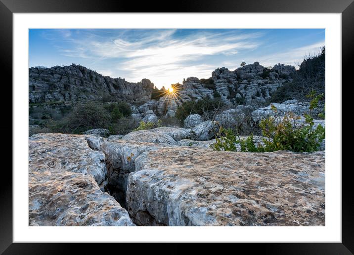 Evening Sun At El Torcal Framed Mounted Print by DiFigiano Photography