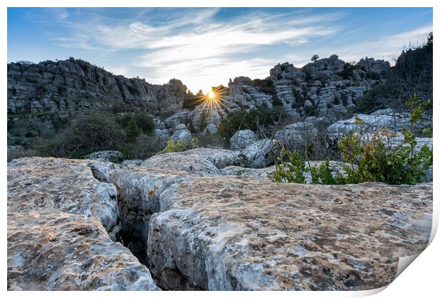 Evening Sun At El Torcal Print by DiFigiano Photography