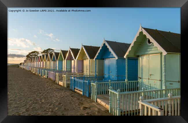 Beachuts as Sunset Framed Print by Jo Sowden