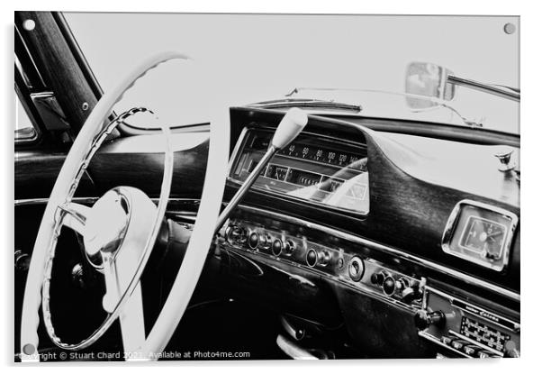 American Car Interior Acrylic by Stuart Chard