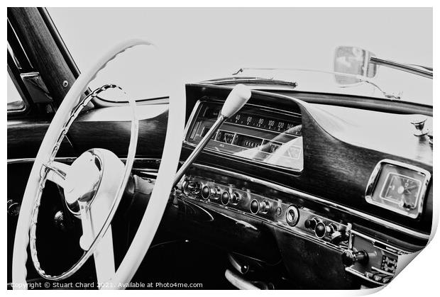 American Car Interior Print by Travel and Pixels 