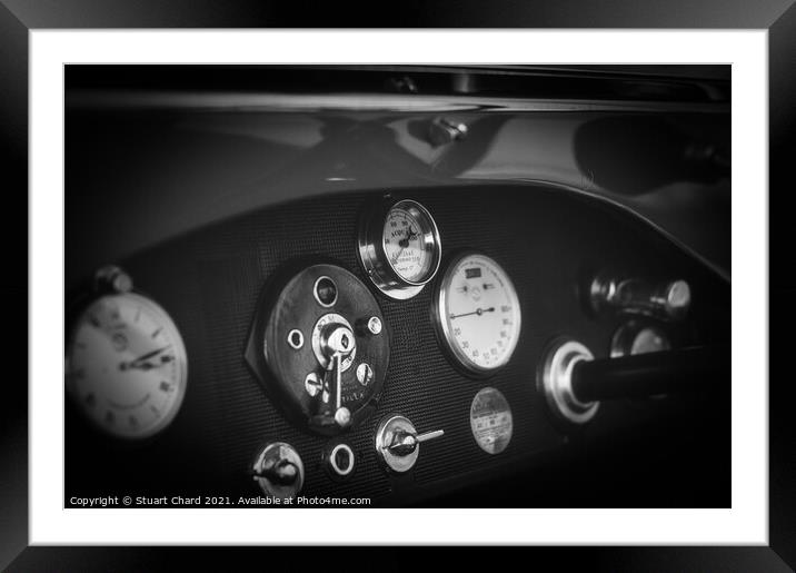Vintage Car Dashboard Framed Mounted Print by Travel and Pixels 