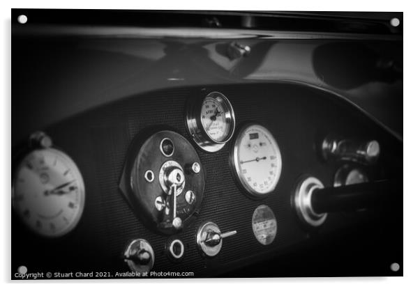 Vintage Car Dashboard Acrylic by Travel and Pixels 