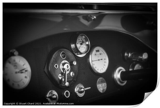 Vintage Car Dashboard Print by Travel and Pixels 