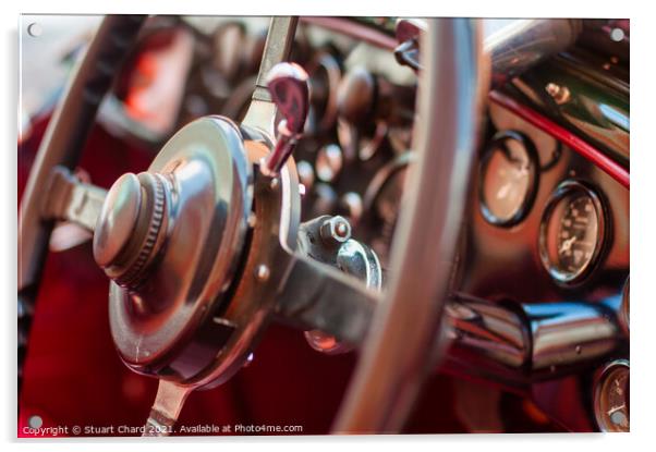 Vintage Car Dashboard Acrylic by Travel and Pixels 