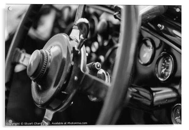 Classic vintage car interior dashboard Acrylic by Travel and Pixels 