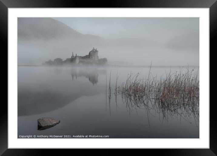 Misty reflections on Loch Awe  Framed Mounted Print by Anthony McGeever