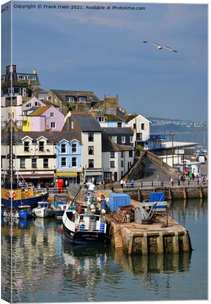 Brixham's busy little harbour Canvas Print by Frank Irwin