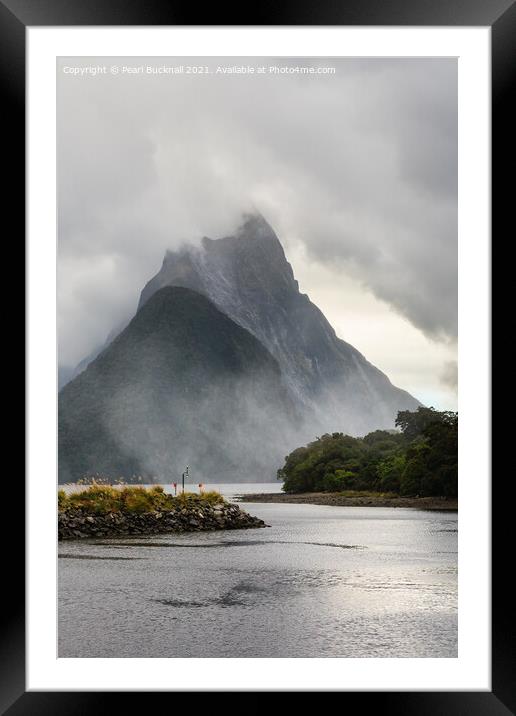 Moody Milford Sound New Zealand Framed Mounted Print by Pearl Bucknall