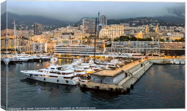 A Night of Glamour in Monte Carlo Canvas Print by Janet Carmichael