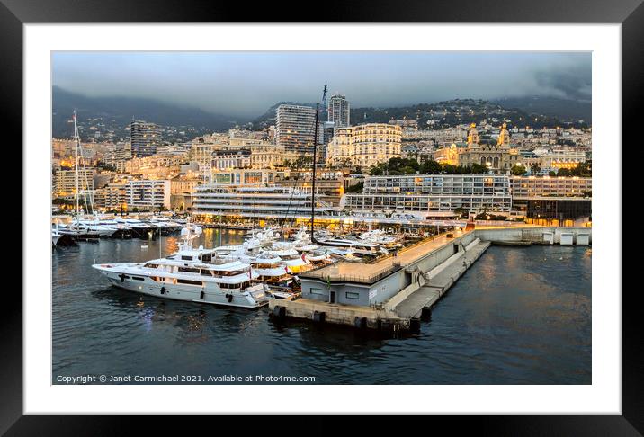 A Night of Glamour in Monte Carlo Framed Mounted Print by Janet Carmichael