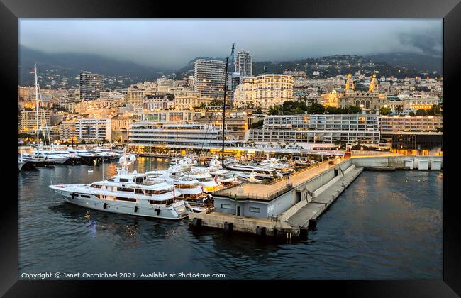 A Night of Glamour in Monte Carlo Framed Print by Janet Carmichael