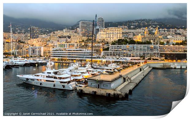 A Night of Glamour in Monte Carlo Print by Janet Carmichael