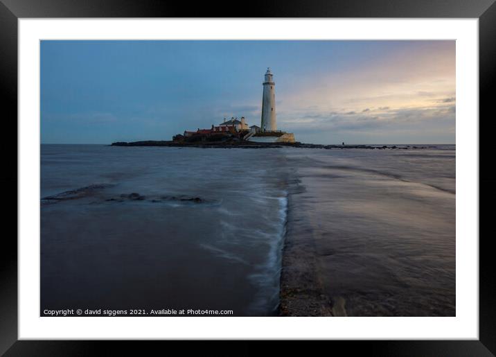 St Marys lighthouse long exposure Framed Mounted Print by david siggens